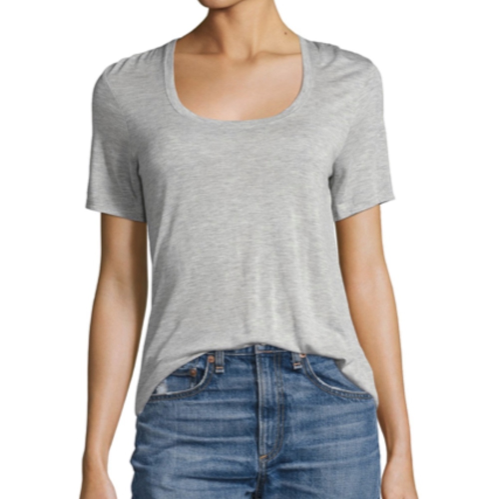 ATM Grey scoop-neck T